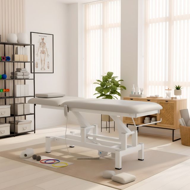 Marquesa Elétrica Fortis 2 – Comando Manual, Almofada, Cinzento Claro